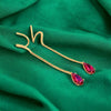 22K Gold Elegant Stone Dangling Earrings for Women