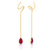 22K Gold Elegant Stone Dangling Earrings for Women