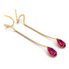 22K Gold Elegant Stone Dangling Earrings for Women