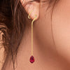 22K Gold Elegant Stone Dangling Earrings for Women