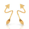 22K Gold Leaf-Shaped Elegant Nature-Inspired Design Drop Earrings for Women