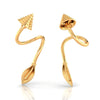 22K Gold Leaf-Shaped Elegant Nature-Inspired Design Drop Earrings for Women