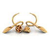 22K Gold Leaf-Shaped Elegant Nature-Inspired Design Drop Earrings for Women