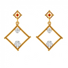 Dazzling Diamond Embedded Triangle 22K Womenâ€™s Gold Earrings