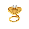 22KT Heart shaped Stone Studded Gold Nose Stud