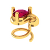 22K Yellow Gold Pink Stone Motif Nose Pin For Ladies