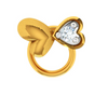 22K Dual Heart-Shaped Wired Yellow Gold Nose Ring