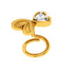 22K Dual Heart-Shaped Wired Yellow Gold Nose Ring