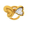 22K Dual Heart-Shaped Wired Yellow Gold Nose Ring