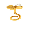 22K Dual Heart-Shaped Wired Yellow Gold Nose Ring