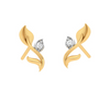 Leaf-Shaped Gold Earring Design for Females and Ladies