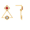 Beguiling Triangle Shaped Gold Earrings