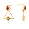 Beguiling Triangle Shaped Gold Earrings