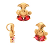 22K Ganesha Gold Pendant With Red Teardrop Gem from  Goldlites Collection