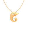 22K Gold Pendant Studded With Clear-Cut Gem from Goldlite Collection 