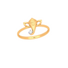 22K Lord Ganesha Gold Ring With white Gem From Goldites Collection