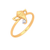 22K Lord Ganesha Gold Ring With white Gem From Goldites Collection