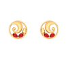 22K Gold Earrings Embellished With Brilliant Red Teardrop Gem from Goldlite Collection 