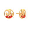 22K Gold Earrings Embellished With Brilliant Red Teardrop Gem from Goldlite Collection 