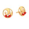 22K Gold Earrings Embellished With Brilliant Red Teardrop Gem from Goldlite Collection 