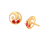 22K Gold Earrings Embellished With Brilliant Red Teardrop Gem from Goldlite Collection 