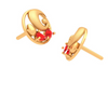 22K Gold Earrings Embellished With Brilliant Red Teardrop Gem from Goldlite Collection 