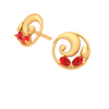 22K Gold Earrings Embellished With Brilliant Red Teardrop Gem from Goldlite Collection 