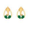 22K Ganesha Gold Earrings Embellished with Green Gem from Goldlite Collection