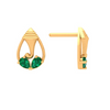 22K Ganesha Gold Earrings Embellished with Green Gem from Goldlite Collection