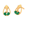 22K Ganesha Gold Earrings Embellished with Green Gem from Goldlite Collection