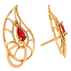 Tear-Drop Red Stoned Earrings