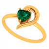 22K Green Grace Heart-Shaped Gold Ring