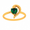 22K Green Grace Heart-Shaped Gold Ring