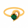 22K Green Grace Heart-Shaped Gold Ring