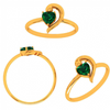 22K Green Grace Heart-Shaped Gold Ring