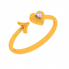 22K Gold Heart & Arrow Open Ring For Women & Girls