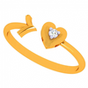 22K Gold Heart & Arrow Open Ring For Women & Girls