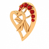 22K Floral Motif Heart Themed Modern Design Gold Pendant