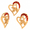 22K Floral Motif Heart Themed Modern Design Gold Pendant