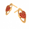 22K Oval Shaped Heart Themed Gold Earring for Women