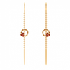 22K Red Stone Studded Sleek Design Gold Earring For All Purpose