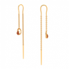 22K Red Stone Studded Sleek Design Gold Earring For All Purpose