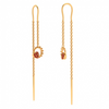 22K Red Stone Studded Sleek Design Gold Earring For All Purpose