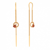 22K Red Stone Studded Sleek Design Gold Earring For All Purpose