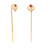 22K Ultra Sleek Red Stone Studded Yellow Gold Earring 