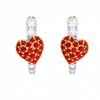 22K Diamond Studded Heart Themed Yellow Gold Earring 