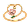 Heart-Shaped Lotus Motif Ring