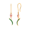 Rosy Affair Gold Earrings