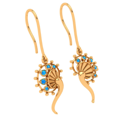 Sleek 22 Karat Yellow Gold Studs