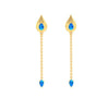 Gold Earrings with Blue Gems from Barish Collection